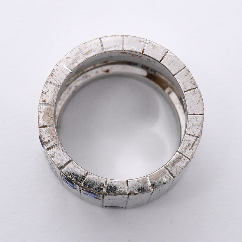 【6jfb0771】カルティエ リング パイエット K18WG ホワイトゴールド ダイヤモンド サファイア ブルー ＃51【中古】レディース