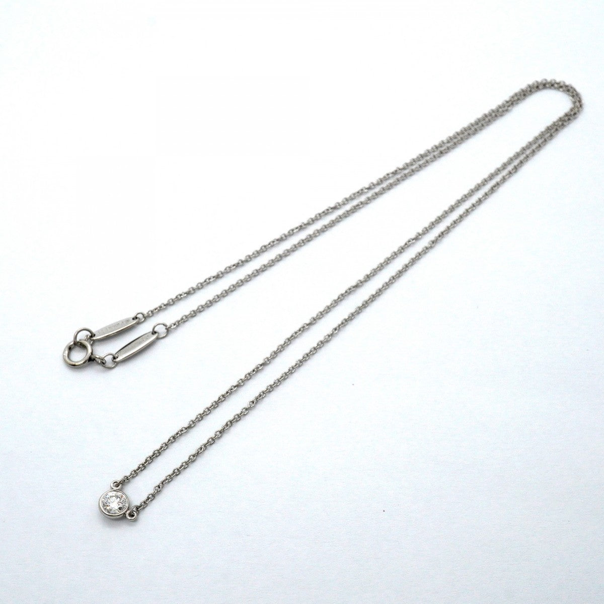 【6jfb0774】ティファニー ネックレス バイザヤード 1PD Pt950 プラチナ ダイヤモンド【中古】レディース