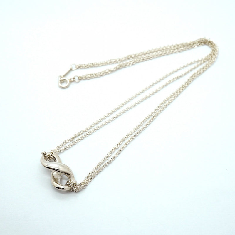 【6jfb0780】ティファニー ネックレス インフィニティ ダブルチェーン シルバー925【中古】レディース