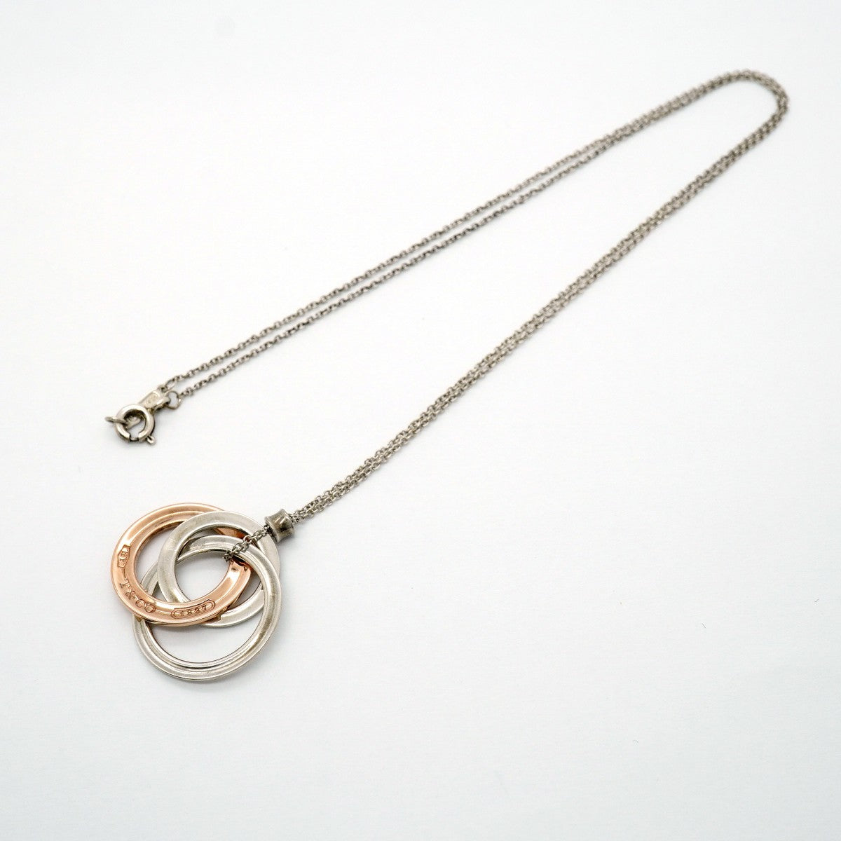 【6jfb0781】ティファニー ネックレス 1837/インターロッキング 丸型 サークル シルバー925 ルベドメタル【中古】レディース