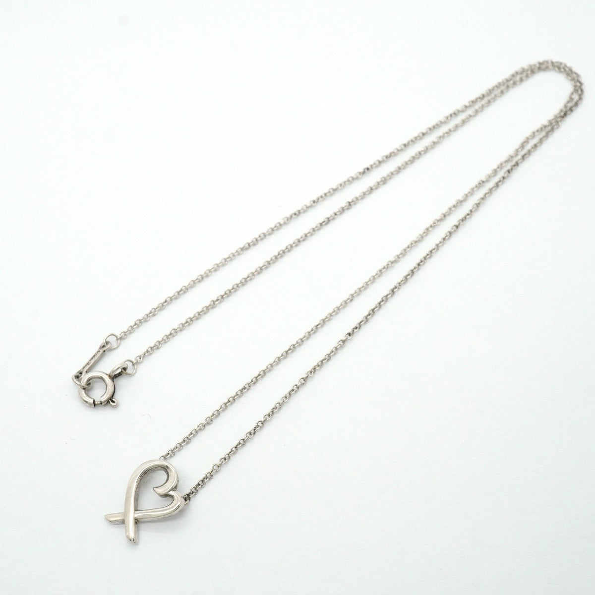 【6jfb0782】ティファニー ネックレス ラビングハート シルバー925【中古】レディース
