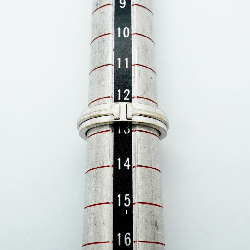 【6jfb0789】ティファニー リング Tナロー K18WG ホワイトゴールド 12.5号【中古】レディース