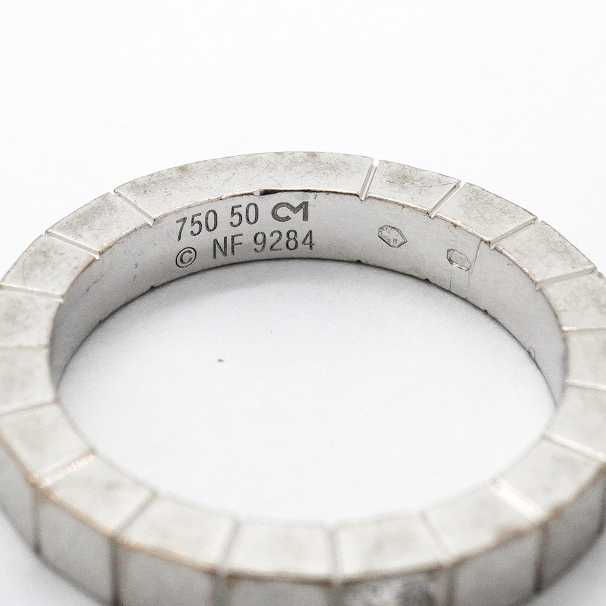 【6jfb0790】カルティエ リング ラニエール 1PD K18WG ホワイトゴールド ダイヤモンド ＃50【中古】レディース
