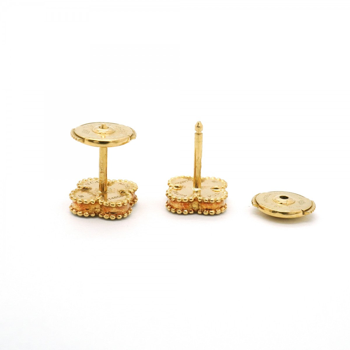 【6jfb0792】ヴァンクリーフ＆アーペル ピアス スウィート アルハンブラ K18YG イエローゴールド マザーオブパール【中古】レディース