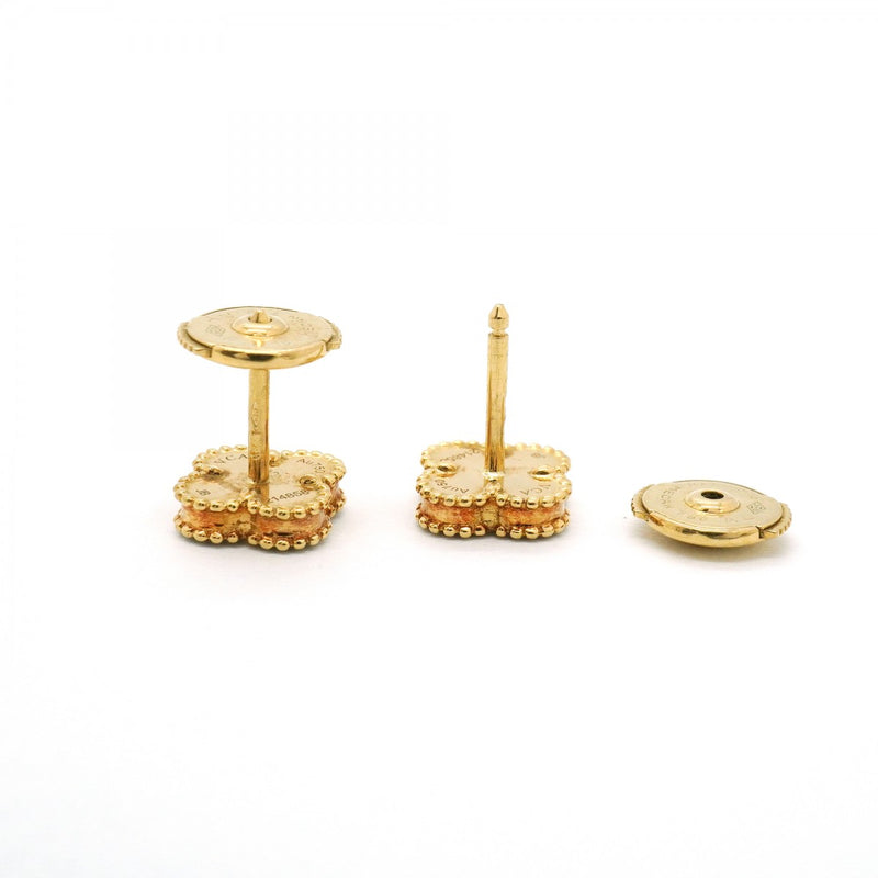 【6jfb0792】ヴァンクリーフ＆アーペル ピアス スウィート アルハンブラ K18YG イエローゴールド マザーオブパール【中古】レディース