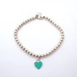 【6jfb0795】ティファニー ブレスレット リターントゥ/ボールチェーン シルバー925 ブルー【中古】レディース