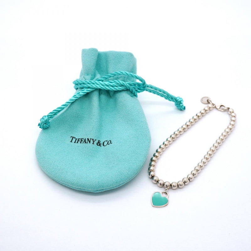【6jfb0795】ティファニー ブレスレット リターントゥ/ボールチェーン シルバー925 ブルー【中古】レディース