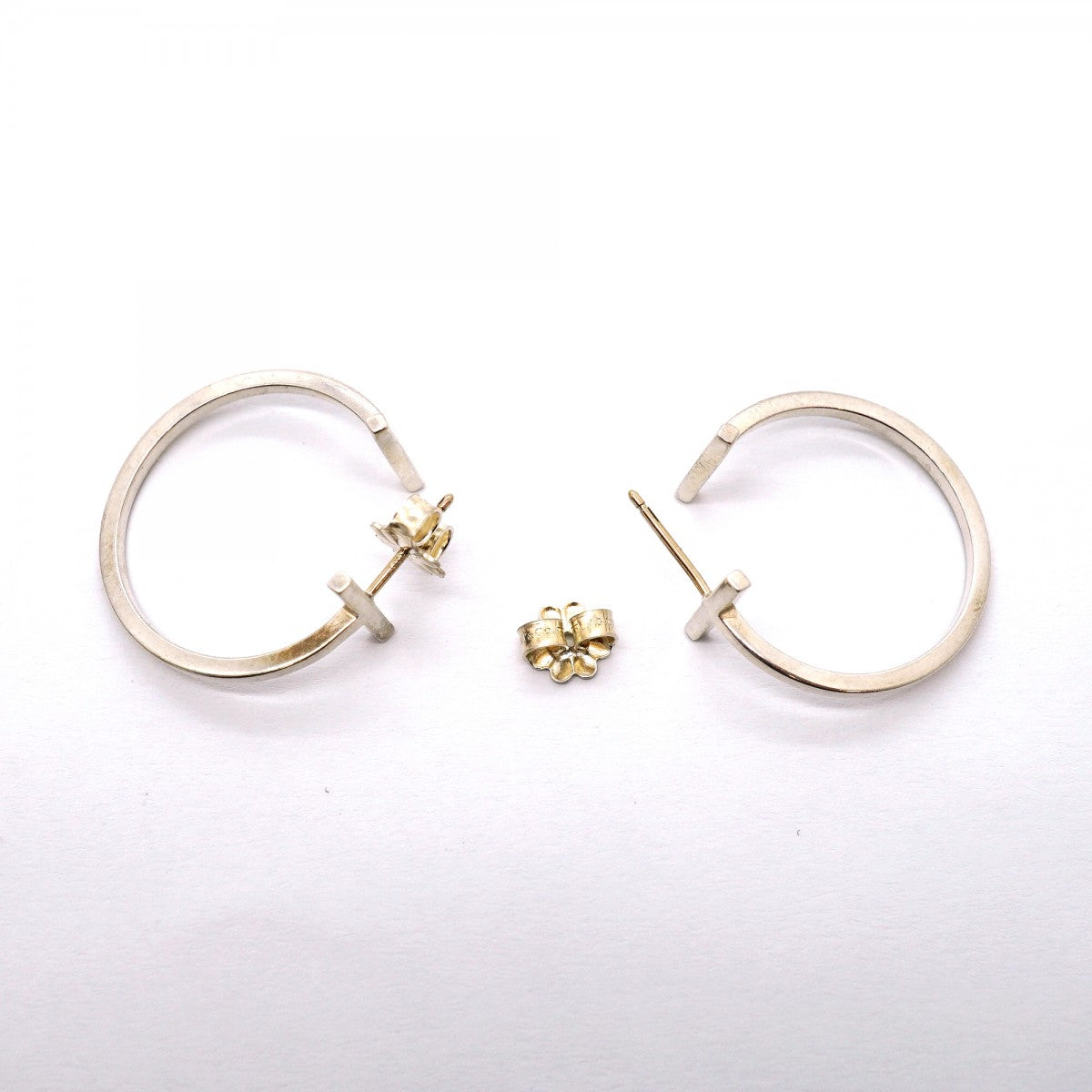 【6jfb0801】ティファニー ピアス Tワイヤー フープ シルバー925【中古】レディース