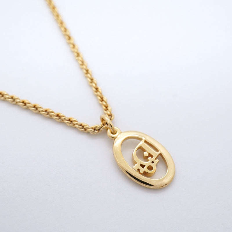 【6jfb0802】クリスチャンディオール ネックレス ディオールロゴ GPメッキ ゴールド【中古】レディース
