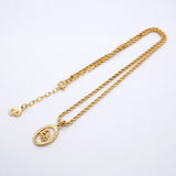 【6jfb0802】クリスチャンディオール ネックレス ディオールロゴ GPメッキ ゴールド【中古】レディース