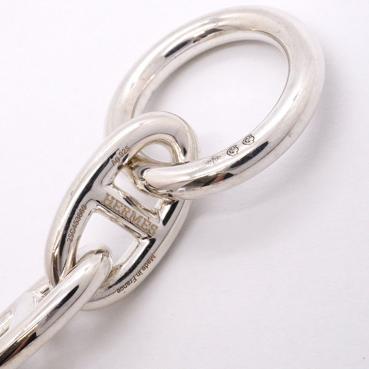【6jfb0804】エルメス ブレスレット シェーヌダンクル GM 15コマ シルバー925【中古】メンズ