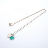 【6jfb0814-k】ティファニー ネックレス ダブルリターントゥハート シルバー925 ブルー【中古】レディース