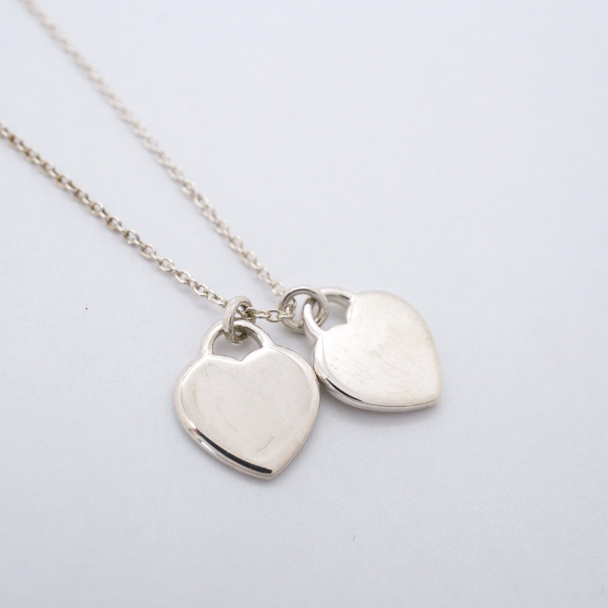 【6jfb0814-k】ティファニー ネックレス ダブルリターントゥハート シルバー925 ブルー【中古】レディース