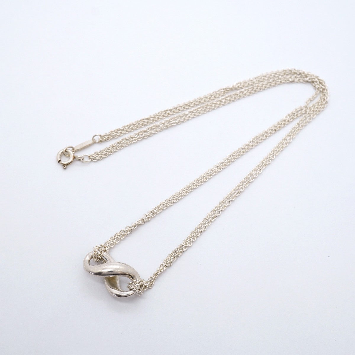 【6jfb0815-k】ティファニー ネックレス インフィニティ ダブルチェーン シルバー925【中古】レディース