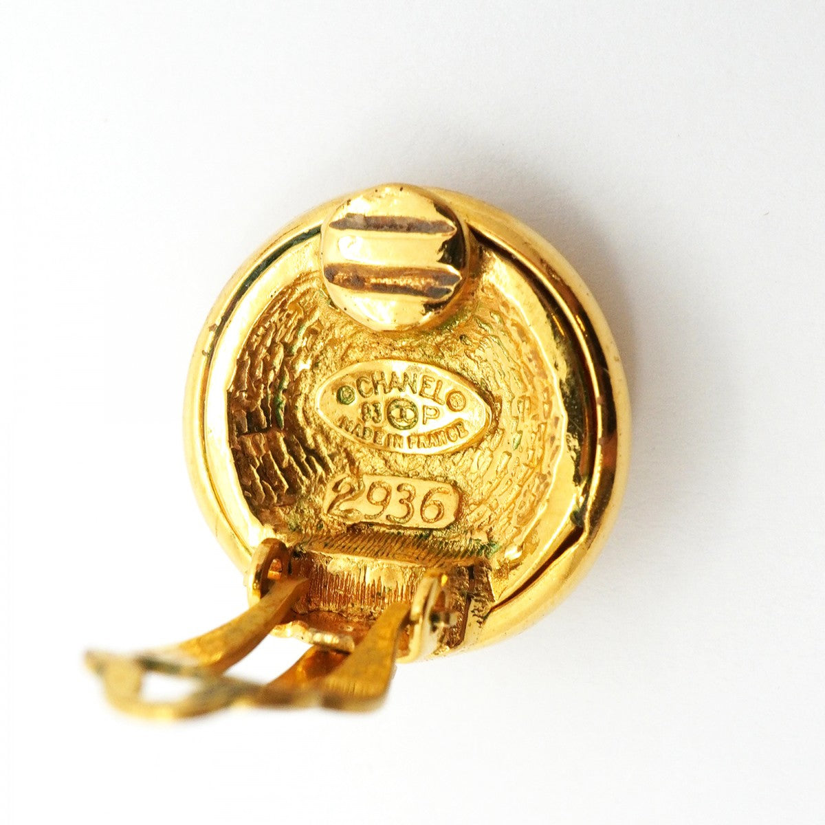 【6jfb0820-k】シャネル イヤリング ヴィンテージ ココマーク 丸型 サークル GPメッキ ゴールド【中古】レディース