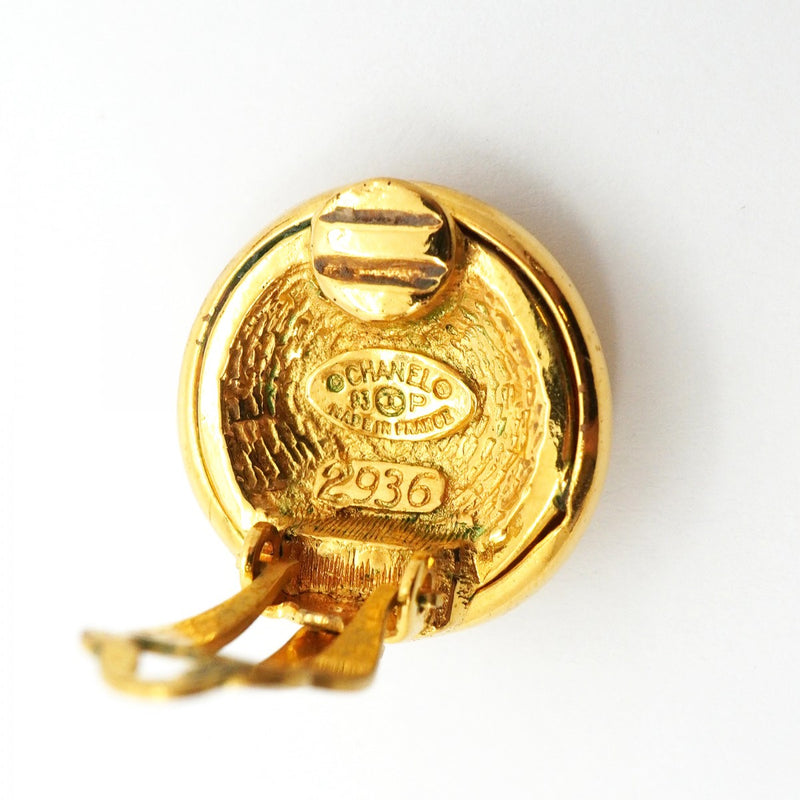 【6jfb0820-k】シャネル イヤリング ヴィンテージ ココマーク 丸型 サークル GPメッキ ゴールド【中古】レディース