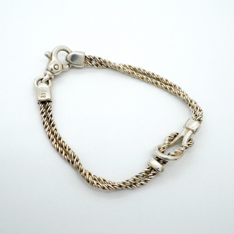 【6jfb0822-k】ティファニー ブレスレット センターノット/ダブルロープ シルバー925【中古】メンズ レディース ユニセックス