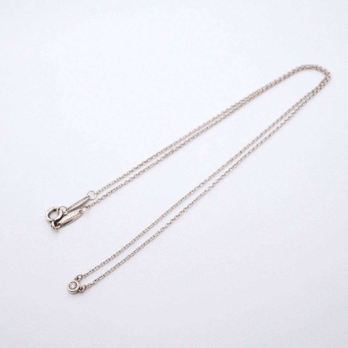 【6jfb0824-k】ティファニー ネックレス バイザヤード 1PD シルバー925 ダイヤモンド【中古】レディース