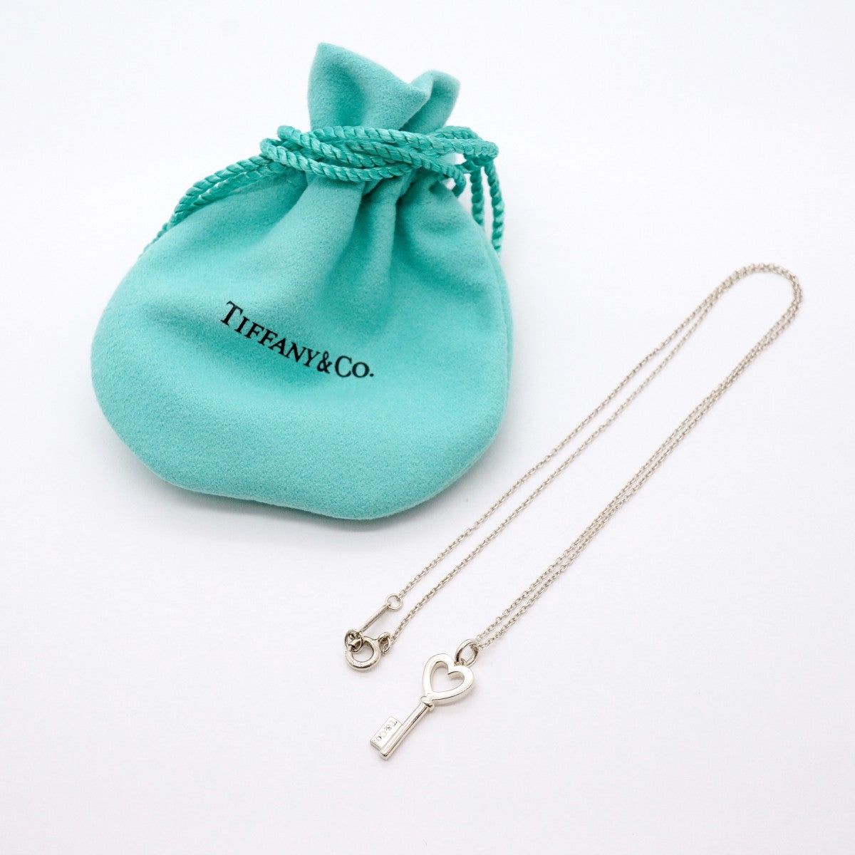 【6jfb0826-k】ティファニー ネックレス ハートキー シルバー925【中古】レディース