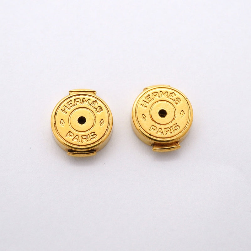 【6jfb0827-k】エルメス ピアス Hキューブ GPメッキ ゴールド オレンジ【中古】レディース