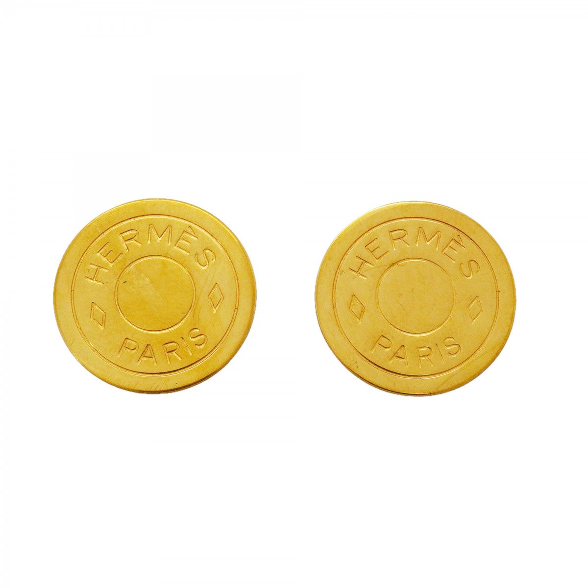 【6jfb0829-k】エルメス イヤリング セリエ GPメッキ ゴールド【中古】レディース