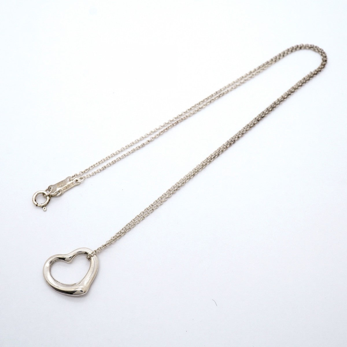 【6jfb0834-k】ティファニー ネックレス オープンハート シルバー925【中古】レディース