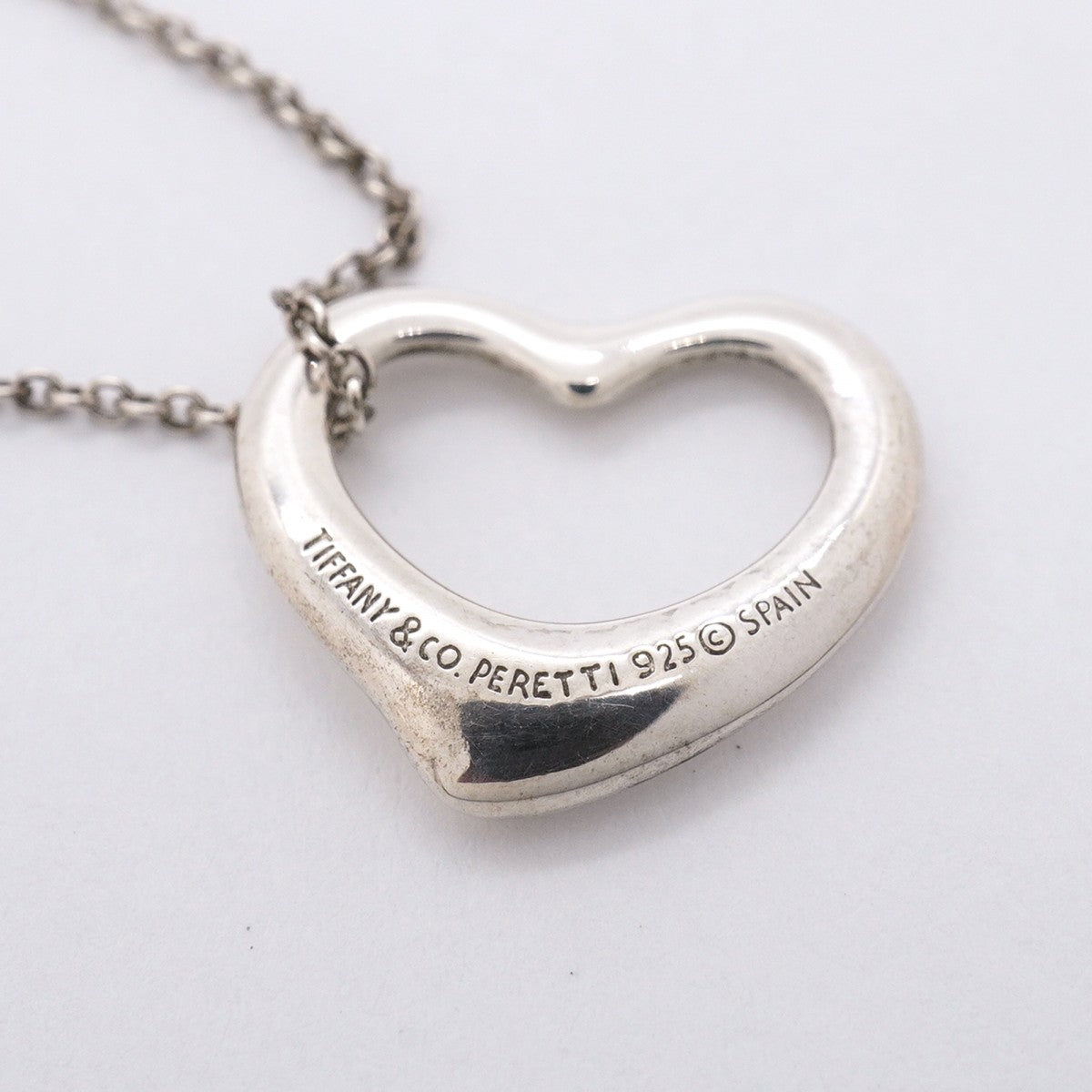 【6jfb0834-k】ティファニー ネックレス オープンハート シルバー925【中古】レディース