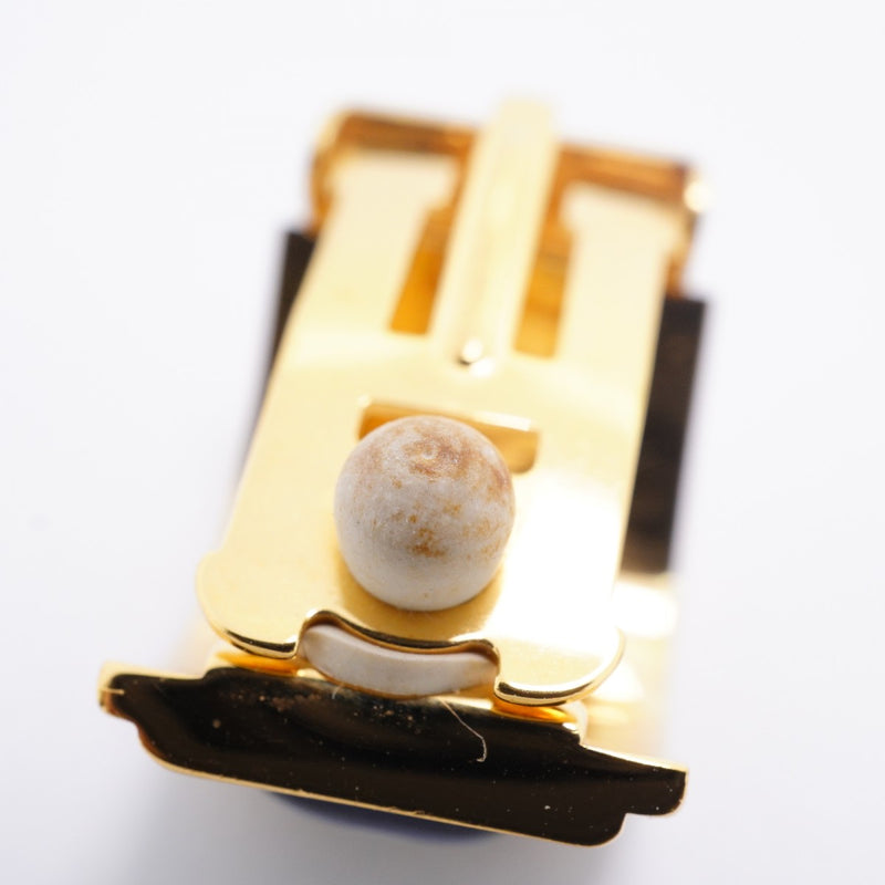 【6jfb0838-k】エルメス イヤリング エマイユ GPメッキ 七宝焼き ゴールド ブルー マルチカラー【中古】レディース