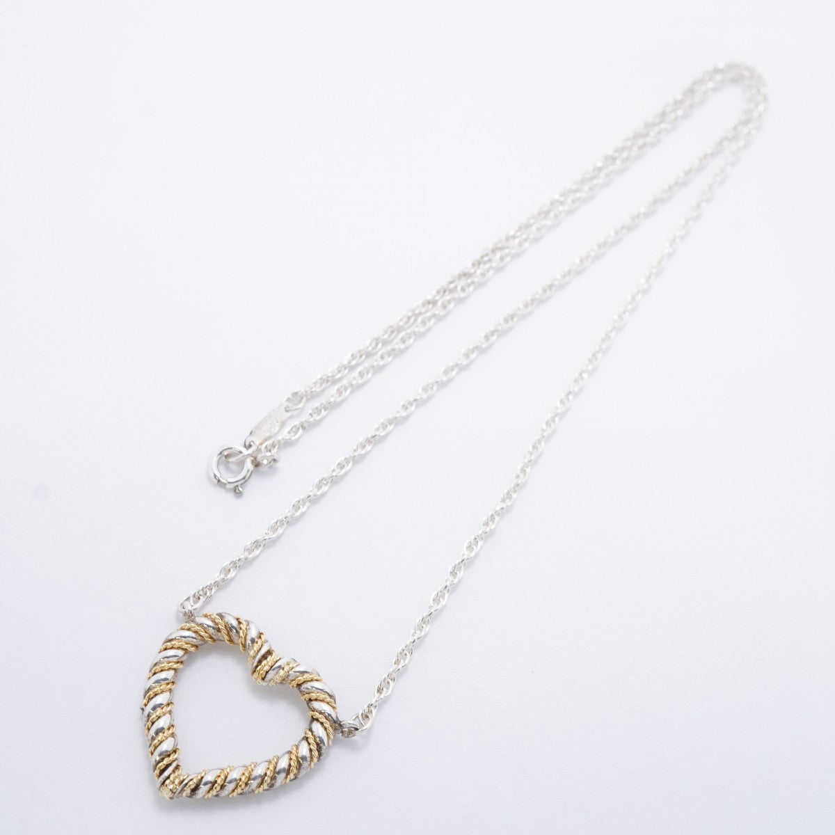 【6jfb0840-k】ティファニー ネックレス ツイストハート K18YG イエローゴールド シルバー925【中古】レディース