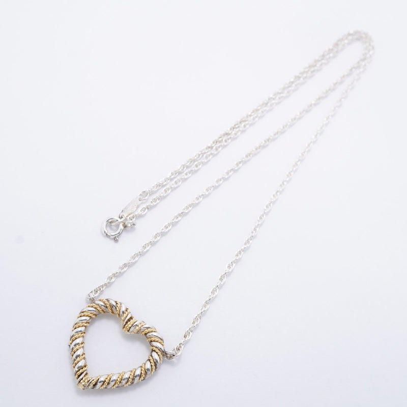 【6jfb0840-k】ティファニー ネックレス ツイストハート K18YG イエローゴールド シルバー925【中古】レディース
