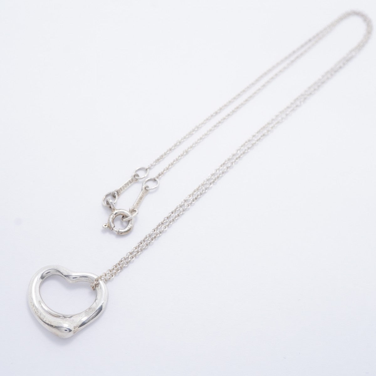 【6jfb0842-k】ティファニー ネックレス オープンハート シルバー925【中古】レディース