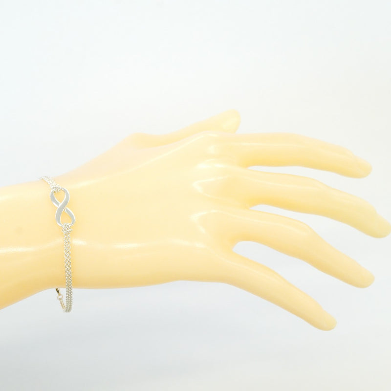 【6jfb0844-k】ティファニー ブレスレット インフィニティ ダブルチェーン シルバー925【中古】レディース