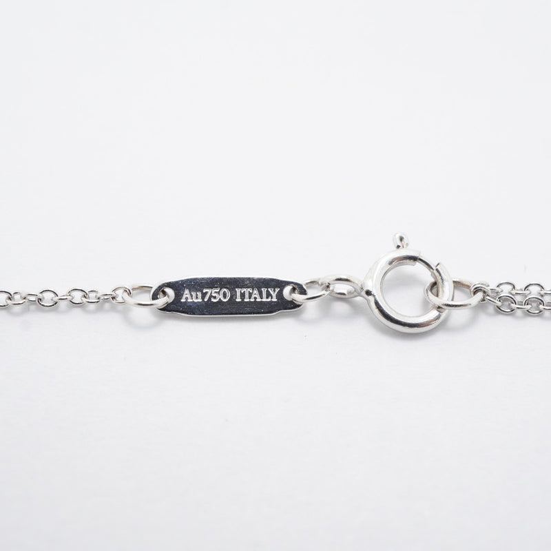 【6jfb0849】ティファニー ネックレス Tスマイル スモール K18WG ホワイトゴールド【中古】レディース