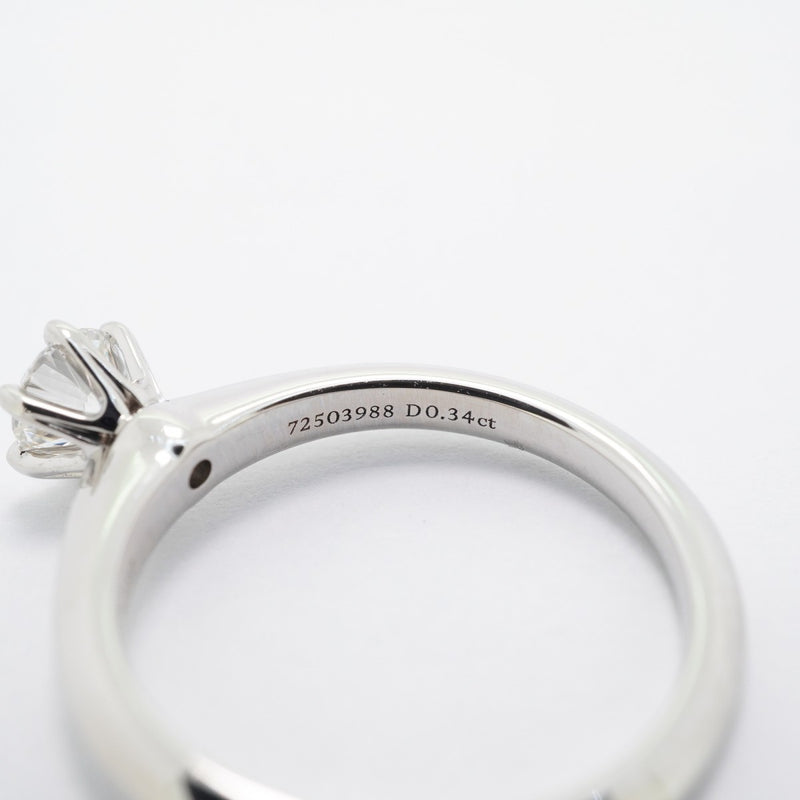【6jfb0855】ティファニー リング ソリティア 1PD Pt950 プラチナ ダイヤモンド 0.34ct 7.5号【中古】レディース