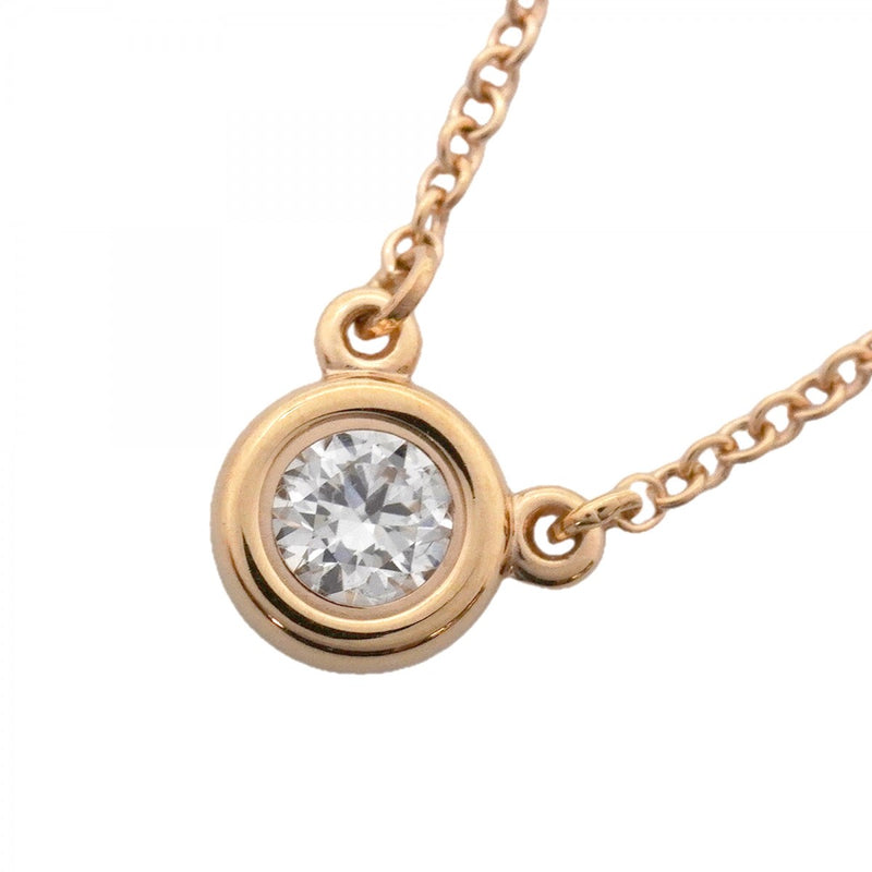 【6jfb0864】ティファニー ネックレス バイザヤード 1PD K18PG ピンクゴールド ダイヤモンド 0.17ct【中古】レディース