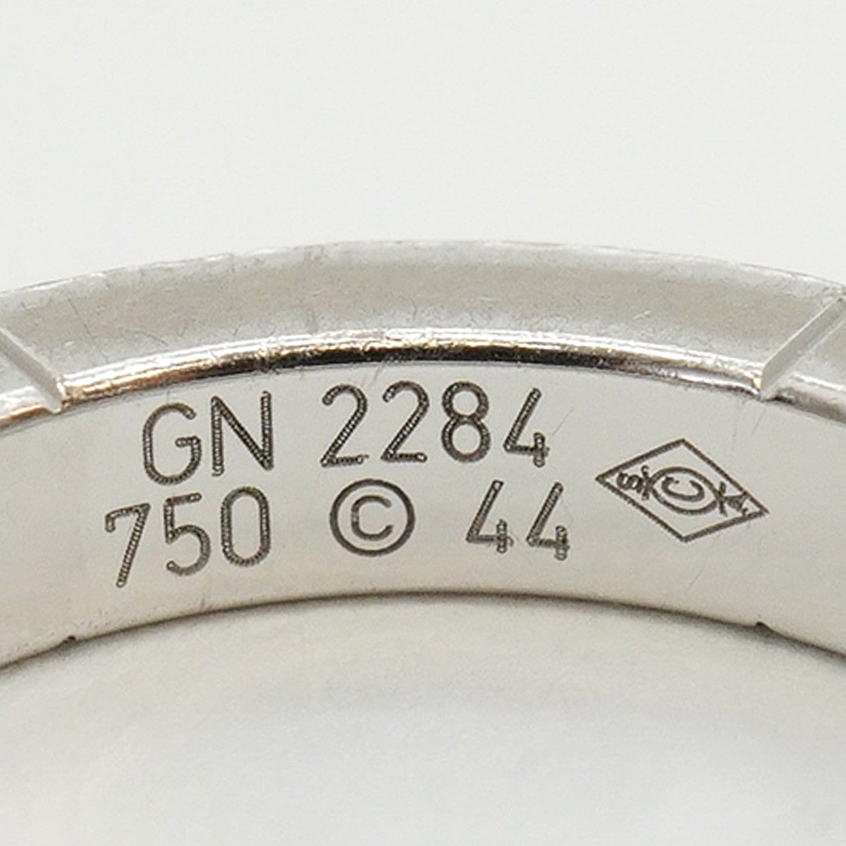 【6jfb0869】カルティエ リング ラニエール K18WG ホワイトゴールド ＃44【中古】レディース
