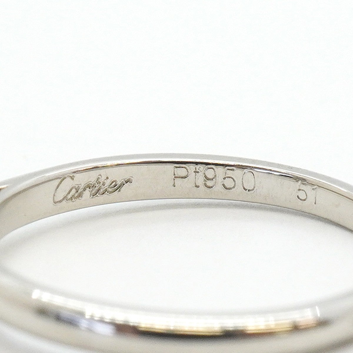 【6jfb0874】カルティエ リング ソリテール 1PD Pt950 プラチナ ダイヤモンド 0.24ct ＃51【中古】レディース