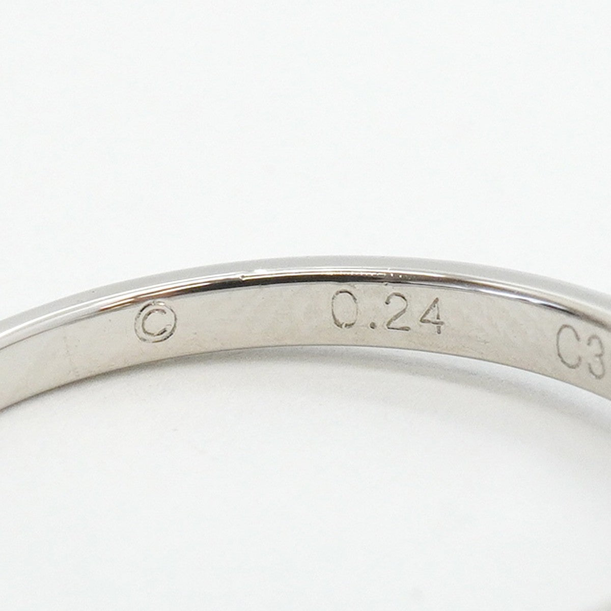 【6jfb0874】カルティエ リング ソリテール 1PD Pt950 プラチナ ダイヤモンド 0.24ct ＃51【中古】レディース
