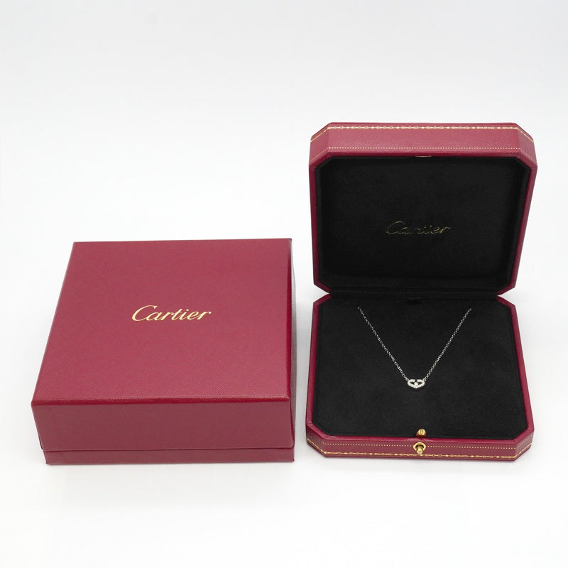 【6jfb0876】カルティエ ネックレス Cハート K18WG ホワイトゴールド ダイヤモンド【中古】レディース