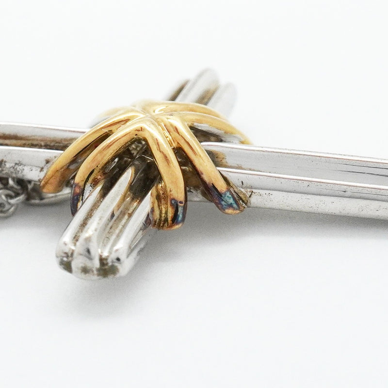 【6jfb0877-k】ティファニー ネックレス シグネチャークロス K18YG イエローゴールド シルバー925【中古】レディース