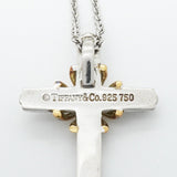 【6jfb0877-k】ティファニー ネックレス シグネチャークロス K18YG イエローゴールド シルバー925【中古】レディース