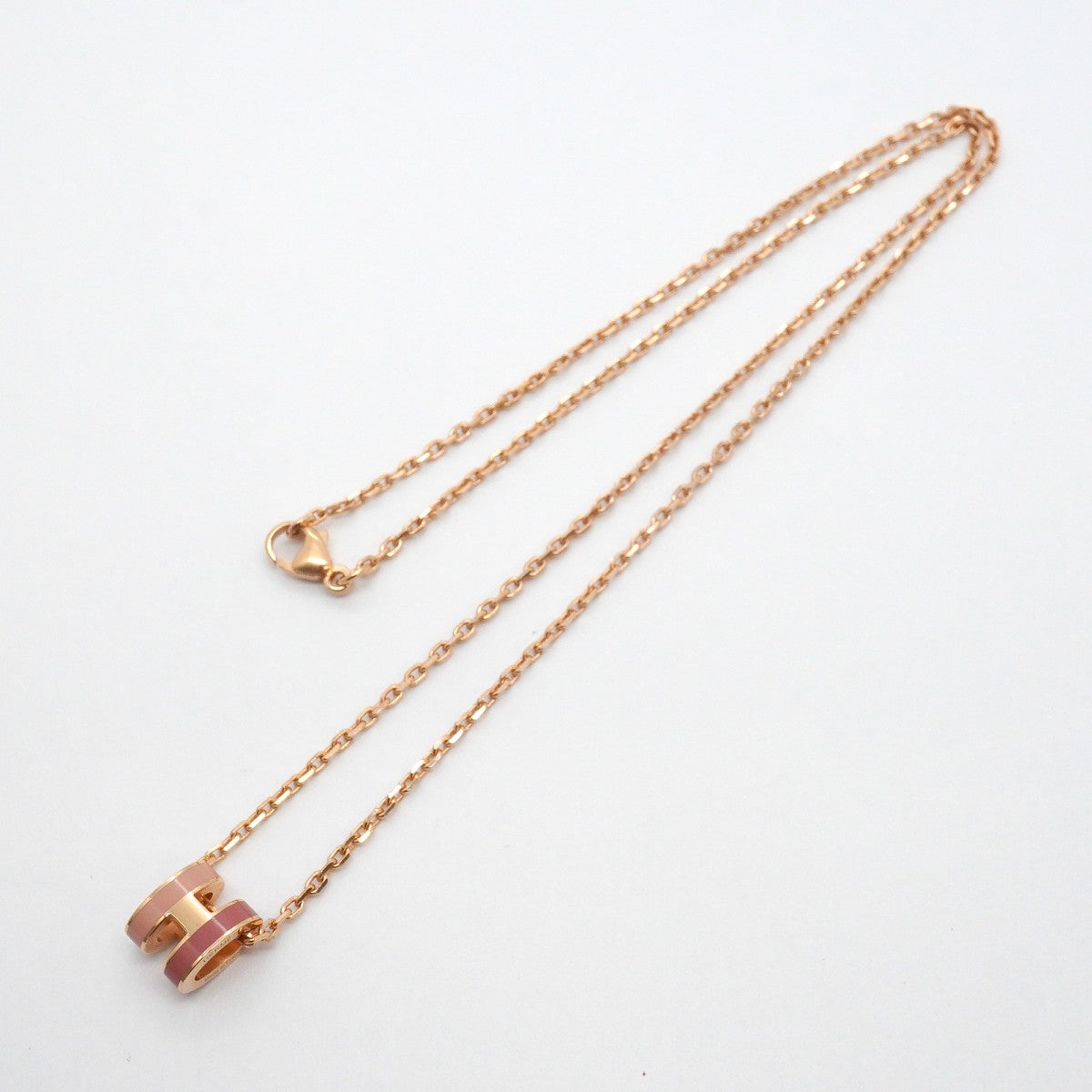 【6jfb0878-k】エルメス ネックレス ミニポップアッシュ/ロカバール GPメッキ ピンク ピンクゴールド【中古】レディース