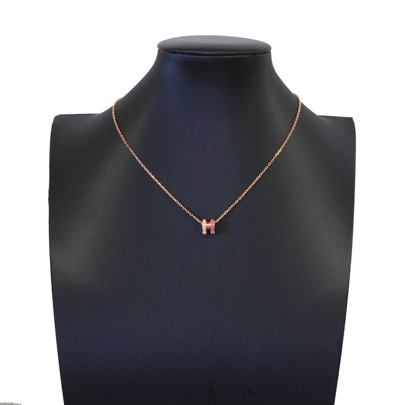 【6jfb0878-k】エルメス ネックレス ミニポップアッシュ/ロカバール GPメッキ ピンク ピンクゴールド【中古】レディース