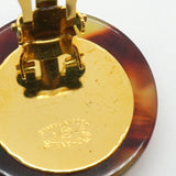 【6jfb0880-k】シャネル イヤリング ヴィンテージ ココマーク 丸型 サークル GPメッキ ゴールド ブラウン【中古】レディース