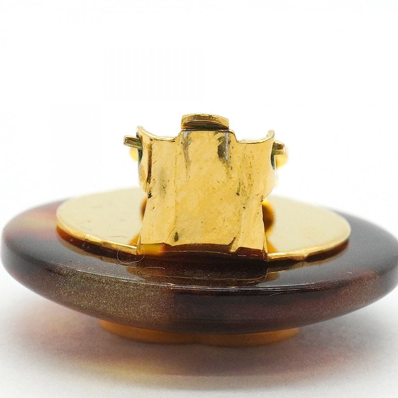 【6jfb0880-k】シャネル イヤリング ヴィンテージ ココマーク 丸型 サークル GPメッキ ゴールド ブラウン【中古】レディース