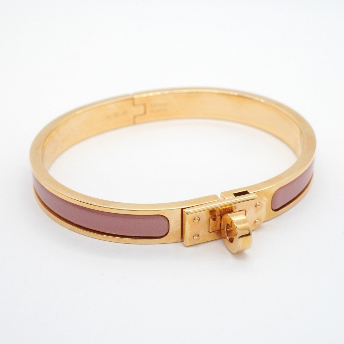 【6jfb0885-k】エルメス バングル ミニクリック/ケリー GPメッキ ゴールド ピンク【中古】レディース