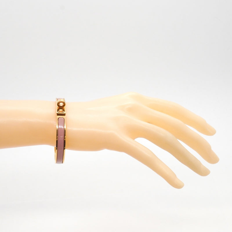 【6jfb0885-k】エルメス バングル ミニクリック/ケリー GPメッキ ゴールド ピンク【中古】レディース