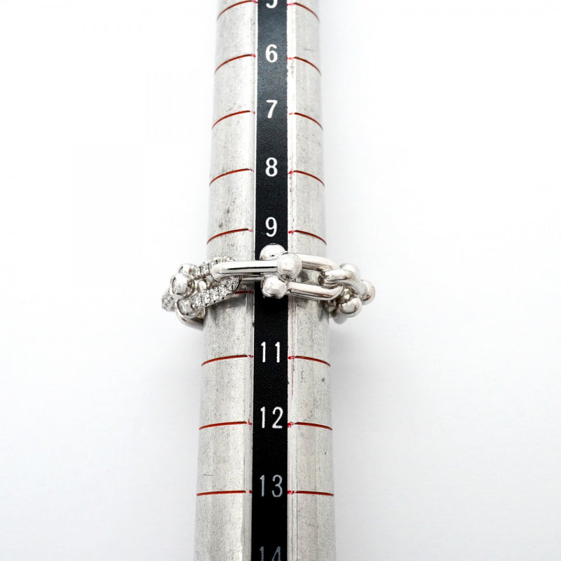 【6jfb0887】ティファニー リング ハードウェア/スモールリンク K18WG ホワイトゴールド ダイヤモンド 0.26ct 10号【中古】レディース