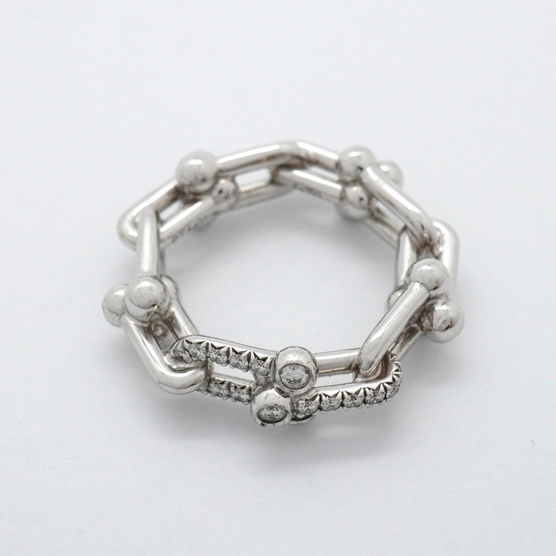 【6jfb0887】ティファニー リング ハードウェア/スモールリンク K18WG ホワイトゴールド ダイヤモンド 0.26ct 10号【中古】レディース