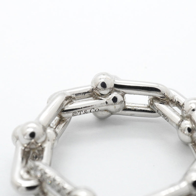 【6jfb0887】ティファニー リング ハードウェア/スモールリンク K18WG ホワイトゴールド ダイヤモンド 0.26ct 10号【中古】レディース